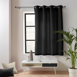 Rideau petite hauteur 135 x 180 cm coton/polyester recyclé Twily Noir