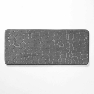 Tapis de bain 50 x 120 cm microfibre unie relief ricochet Anthracite