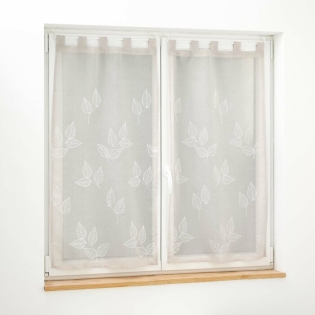 Paire droite passants 2 x 60 x 160 cm voile sable brode berry Taupe