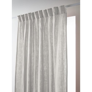 Rideau Galon Fronceur 140 x 240 cm – Double Gaze de Coton Gaïa Gris Clair