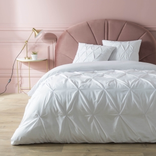 Élégance Plissée - Ensemble Housse de Couette Héloïse 260 x 240 cm en Coton 57 Fils
