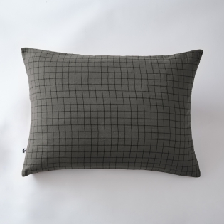 Taie d'oreiller gaze de coton tissée 50 x 70 cm gaïa mix Anthracite