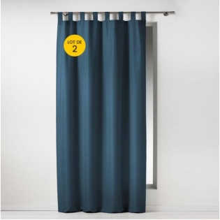 Lot de 2 Rideaux à passant 140 x 260 cm Essentiel Marine