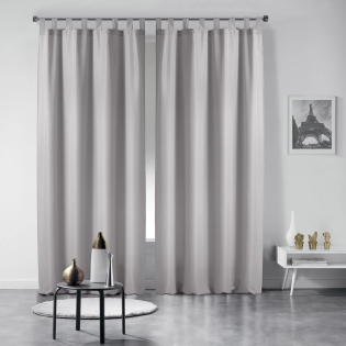 Lot de 2 rideaux unis à passants 140 x 260 cm polyester Essentiel Blanc