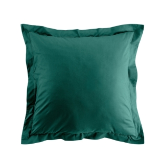 Taie d'oreiller vp 63 x 63 cm uni bio 57 fils gots biolina  +p. bourdon Emeraude