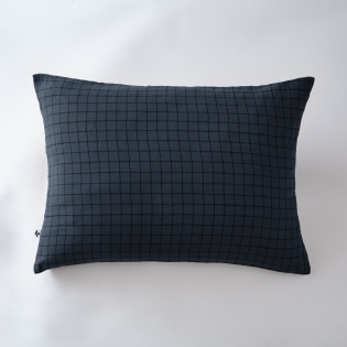 Taie d'oreiller gaze de coton tissée 50 x 70 cm gaïa mix Bleu  marine