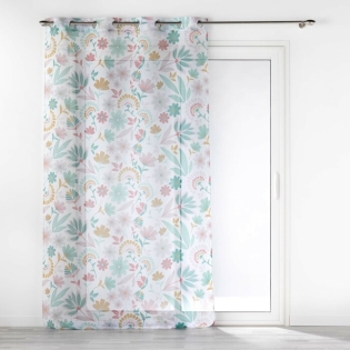 Panneau a oeillets 140 x 240 cm voile sable imprime indiana Sans