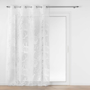 Voilage a oeillets 140 x 240 cm voile dévoré métallisé Magnolia