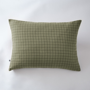 Taie d'oreiller gaze de coton tissée 50 x 70 cm gaïa mix Romarin