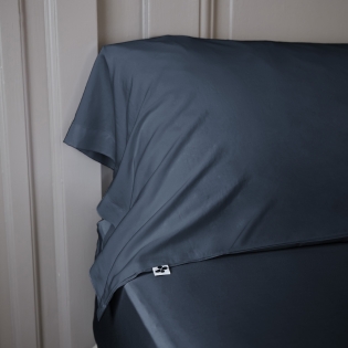 Taie de traversin 85 x 185 cm satin de bambou bambou Salomé Bleu