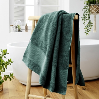 Drap de bain 90 x 150 cm éponge unie garance emeraude Vert foncé
