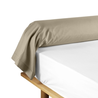 Taie de traversin 85 x 185 cm uni 57 fils lina  +point bourdon Sable