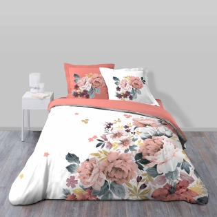 Parure de couette + 2 taies  200 x 200 cm imprimé 42 fils Roseane
