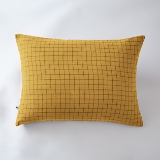 Taie d'oreiller gaze de coton tissée 50 x 70 cm gaïa mix Jaune safran