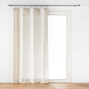 Lot de 2 rideaux a anneaux 140 x 240 cm polyester/lin uni Pauline