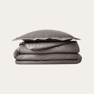 Parure de couette 240 x 220 cm + 2 taie 63 x 63 cm en percale de coton Acier