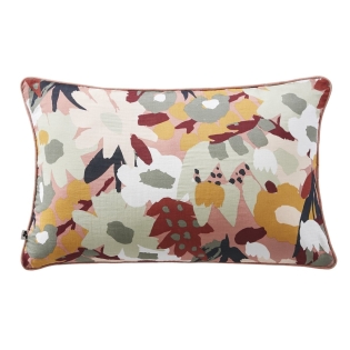 coussin déhoussable avec passepoil 40 x 60 cm gaze de coton imprimée léane