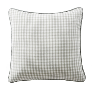 coussin déhoussable avec passepoil 45 x 45 cm gaze de coton tissée teinte vickie eucalyptus