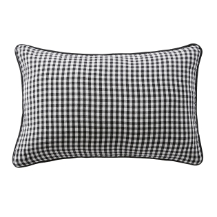 coussin déhoussable avec passepoil 40 x 60 cm gaze de coton tissée teinte vickie truffe