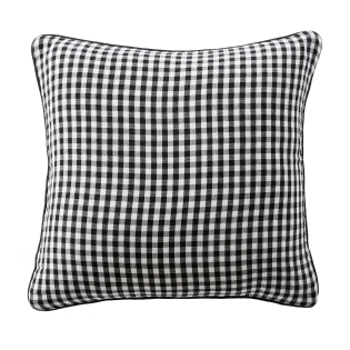 coussin déhoussable avec passepoil 45 x 45 cm gaze de coton tissée teinte vickie truffe