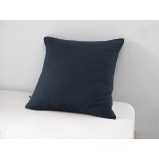 Taie d'oreiller en double gaze de coton – 60 x 60 cm – Gaïa Bleu foncé