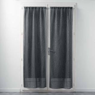 Paire droite passe tringle 2x70x200 cm voile sable applique filiane Anthracite