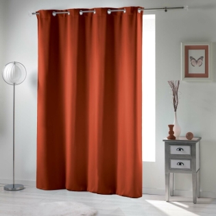Rideau occultant grande hauteur 135 x 280 cm Uni Orange