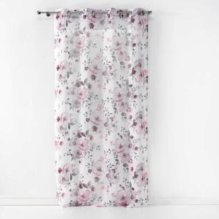 Panneau a oeillets 140 x 240 cm voile sable imprime velvet flower Blanc