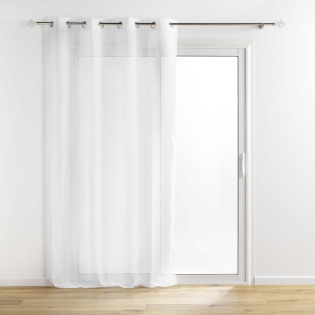 Voilage a oeillets 140 x 240 cm aspect brillant Sunline Blanc/argent