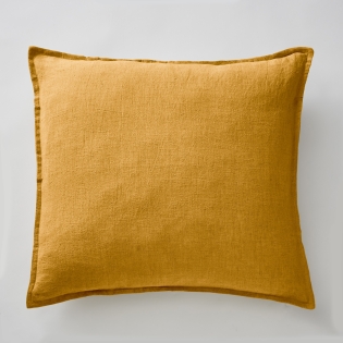 Taie d'oreiller 60 x 60 cm lin lavé soline miel Jaune