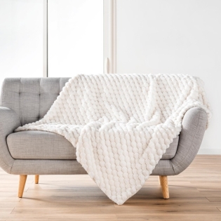 Plaid 125 x 150 cm imitation fourrure/sherpa frosty Sans