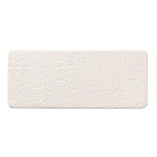 Tapis de bain 50 x 120 cm microfibre unie relief ricochet Blanc