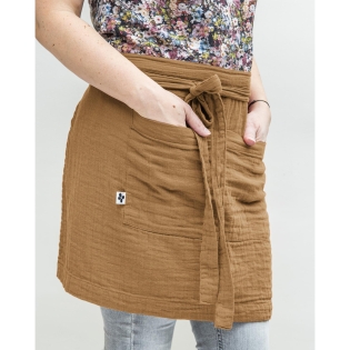 Tablier serveur gaze de coton 45 x 80 cm Gaia Camel