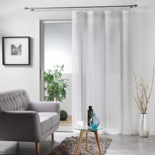 Panneau a anneaux 140 x 240 cm voile tisse milza Blanc