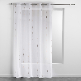 Panneau a oeillets 140 x 280 cm voile sable fils chenille chenilla Naturel