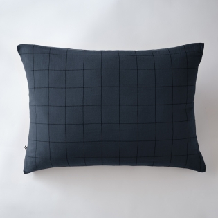 Taie d'oreiller gaze de coton tissée  50 x 70 cm Gaia Match Bleu marine