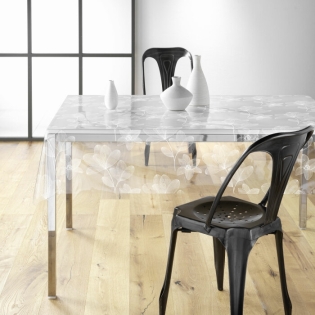 Nappe cristal rectangle 140 x 240 cm pvc imprime 14/100e danela Blanc