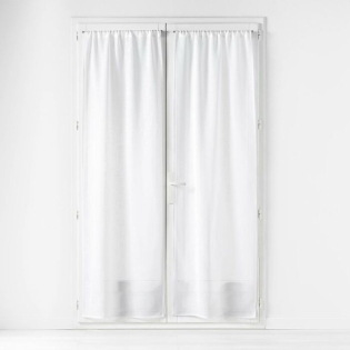 Paire droite passe tringle 2 x 70 x 200 cm effet lin tisse haltona Blanc