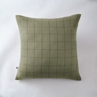 Taie d'oreiller gaze de coton tissée  60 x 60 cm Gaia Match Romarin