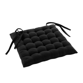 Assise matelassee 38 x 38 cm coton/polyester recycle grs twily Noir