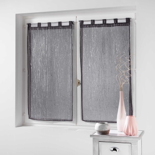 Paire droite passants 2 x 45 x 90 cm voile sable applique filiane Anthracite