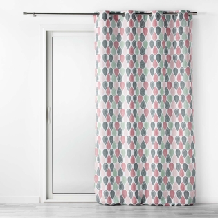 Rideau tamisant a oeillets L140 x H260 cm polyester Palpito Rose/Vert