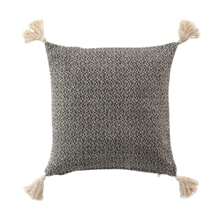 Coussin dehous. compr. pompons 40 x 40 cm coton tisse junon Sans