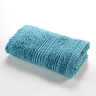 Serviette invite 30 x 50 cm eponge unie tendresse Bleu Paon
