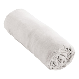 Drap Housse Double Gaze de Coton Blanc – 90 x 190 cm – Bonnet 30 cm