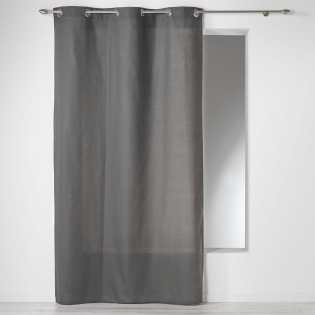 Rideau a oeillets 140 x 240 cm coton uni panama Ardoise