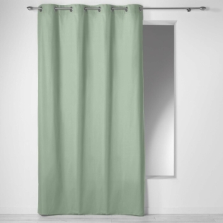Rideau a oeillets 140 x 240 cm coton uni panama Sauge