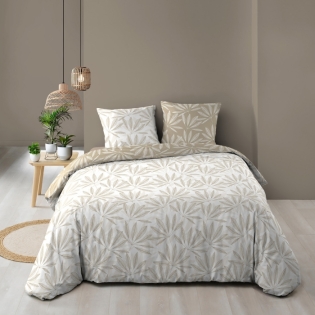 Housse de couette réversible 260 x 240 cm coton 57 fils Malia