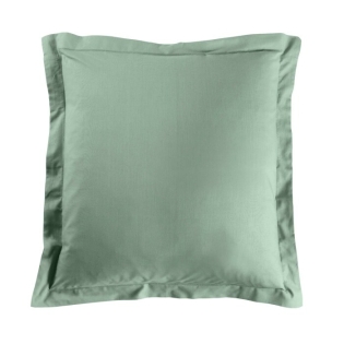 Taie d'oreiller 63 x 63 cm uni 57 fils lina  +point bourdon Sauge