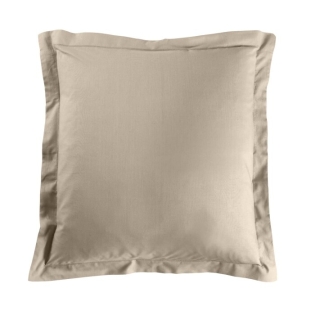 Taie d'oreiller 63 x 63 cm uni 57 fils lina  +point bourdon Sable